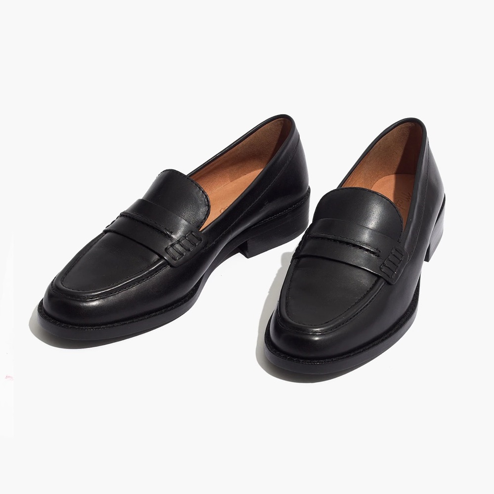 Madewell Elinor slip on Black Leather Loafers
